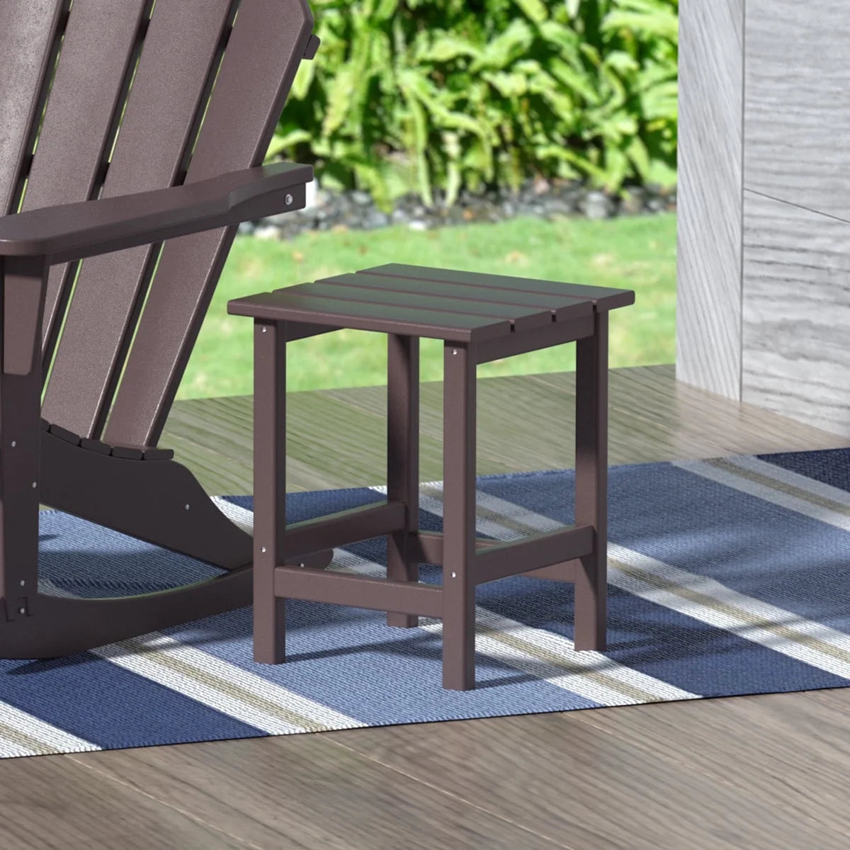 Dark Brown Plastic Outdoor Side Table Q1951