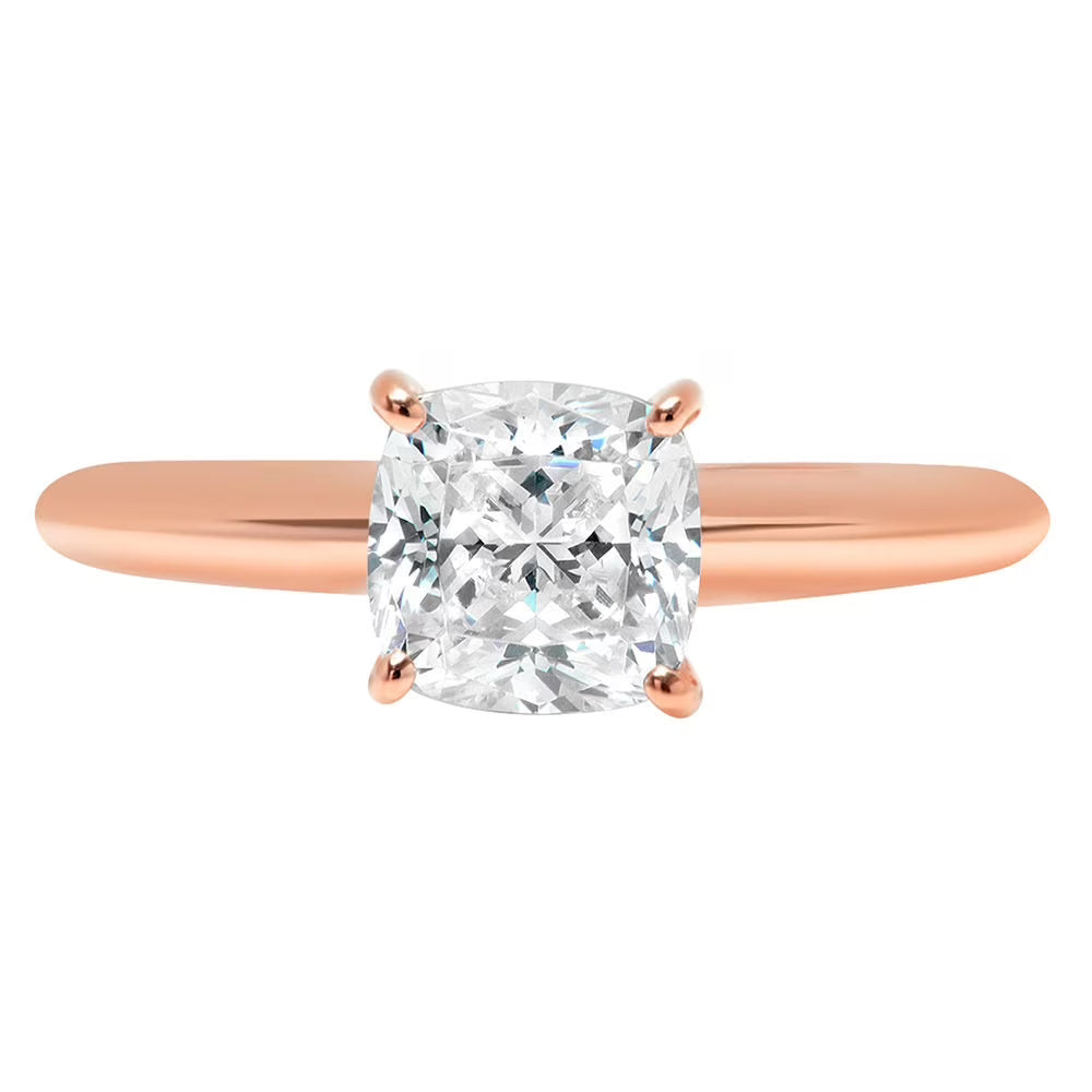 18K Rose Gold Solitaire Engagement Ring size 3.5 H61192