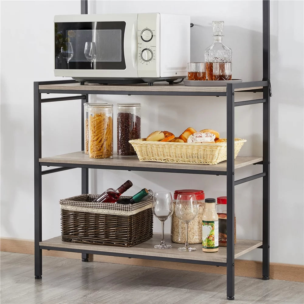 4-Tier Kitchen Baker's Rack with Hooks O1436