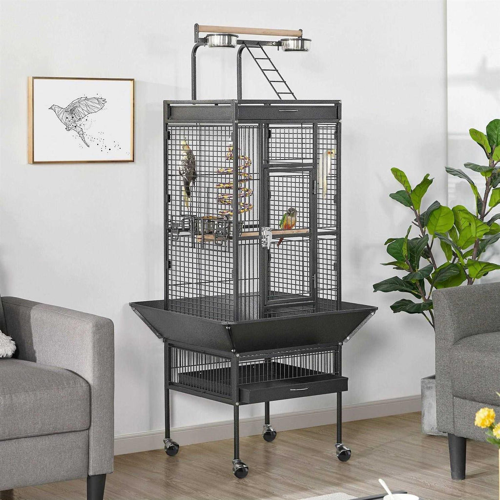 61-in Rolling Parrot Cage & Playtop D515