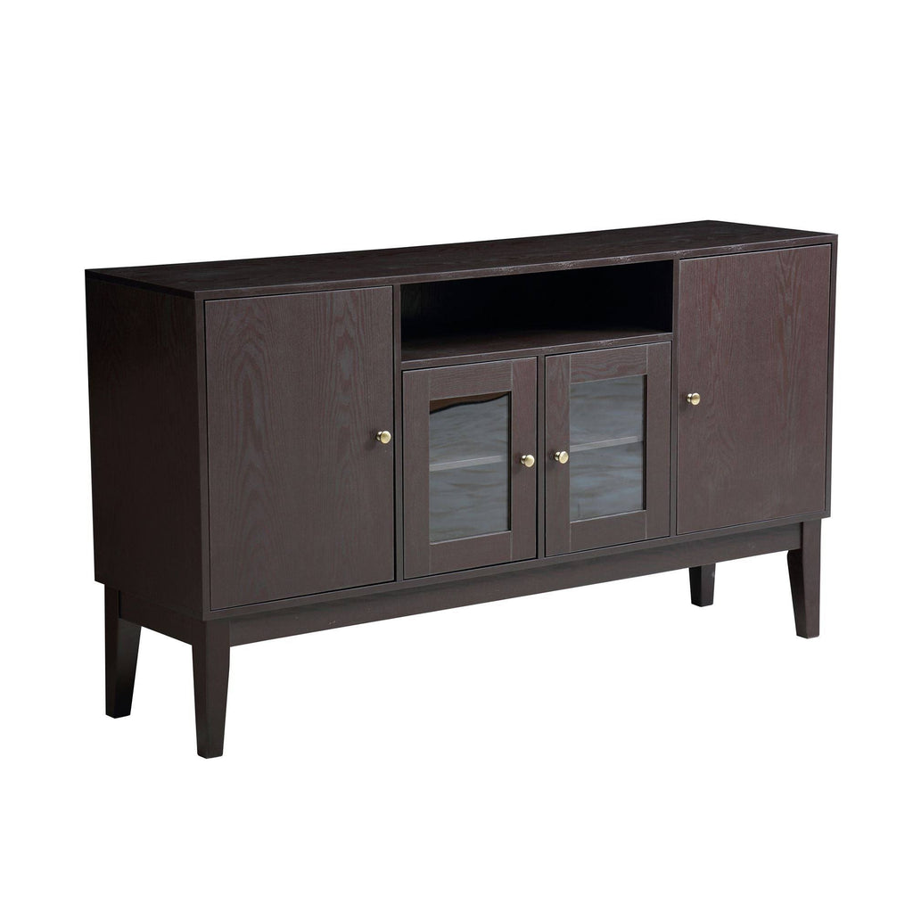 Rustic Wood Buffet Storage Sideboard Table with 4 Cabinets B1554