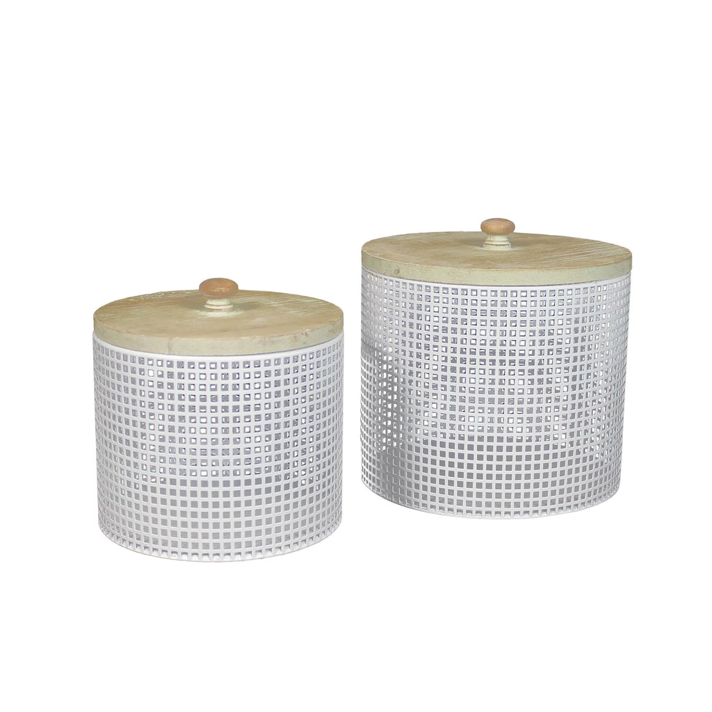 Iron Mesh Decorative Canisters 2 Piece Set A48610