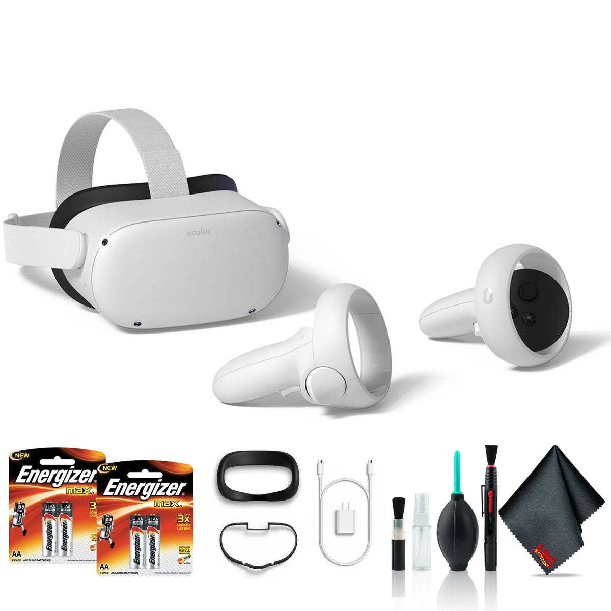 128GB VR Headset Bundle with Batteries and Cleaning Kit V545