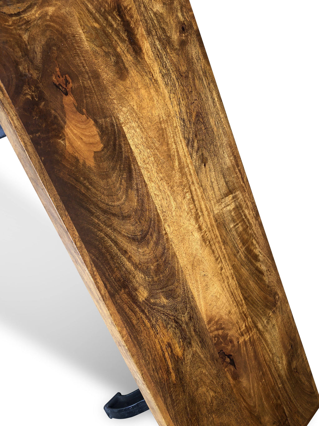 Industrial Dining Bench Cast Iron Reclaimed Hardwood F91595