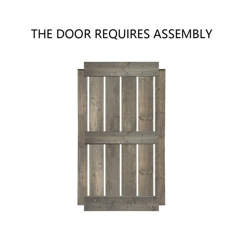 Charcoal Black Solid Wood Interior Sliding Barn Door C920