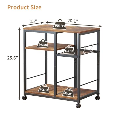4-Tier Rolling Kitchen Cart with Lockable Wheels Z9154