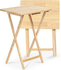 2 Piece Set Solid Wood Folding Snack Serving Tray Table M865
