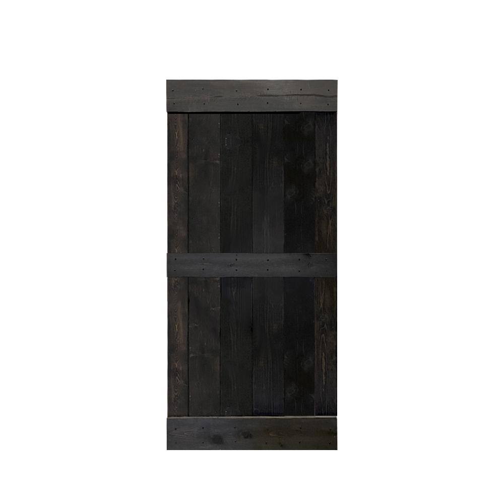 Charcoal Black Solid Wood Interior Sliding Barn Door C920