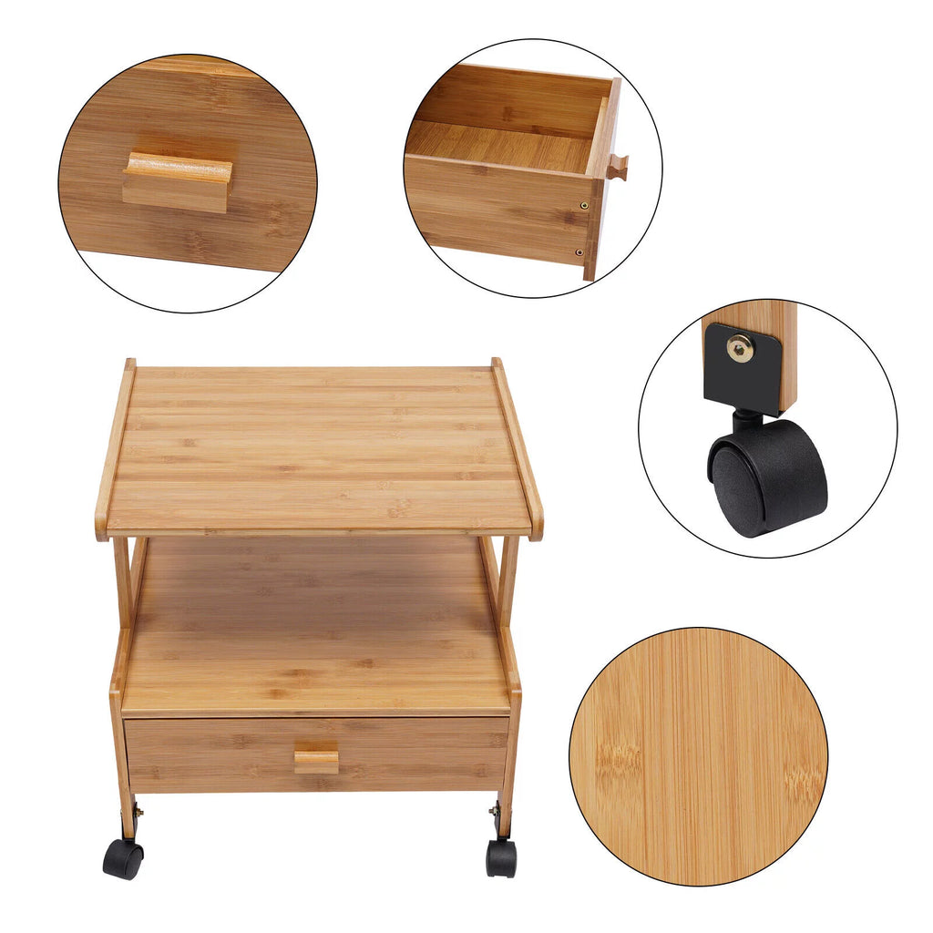 2-Tier Mobile Printer Stand with Wheels Y969260