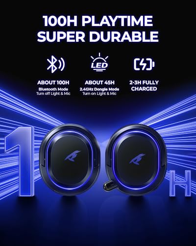 Wireless Gaming Headset with 7.1 Surround Sound, Bluetooth 5.4, Noise Canceling Mic C353
