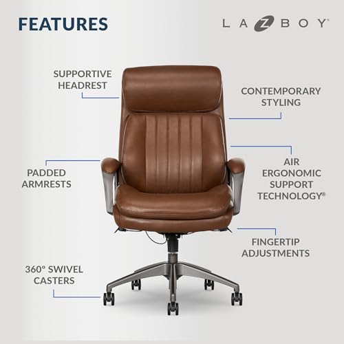 Black Vegan Leather Office Chair with Memory Foam Seat Back E714