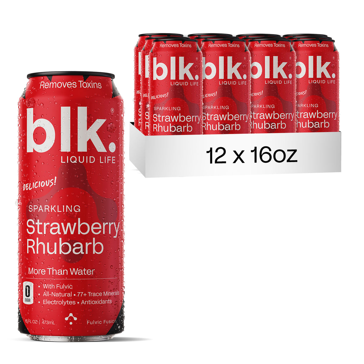 Strawberry Rhurbarb Sparkling Water 16oz 12 Pack Cans D90774