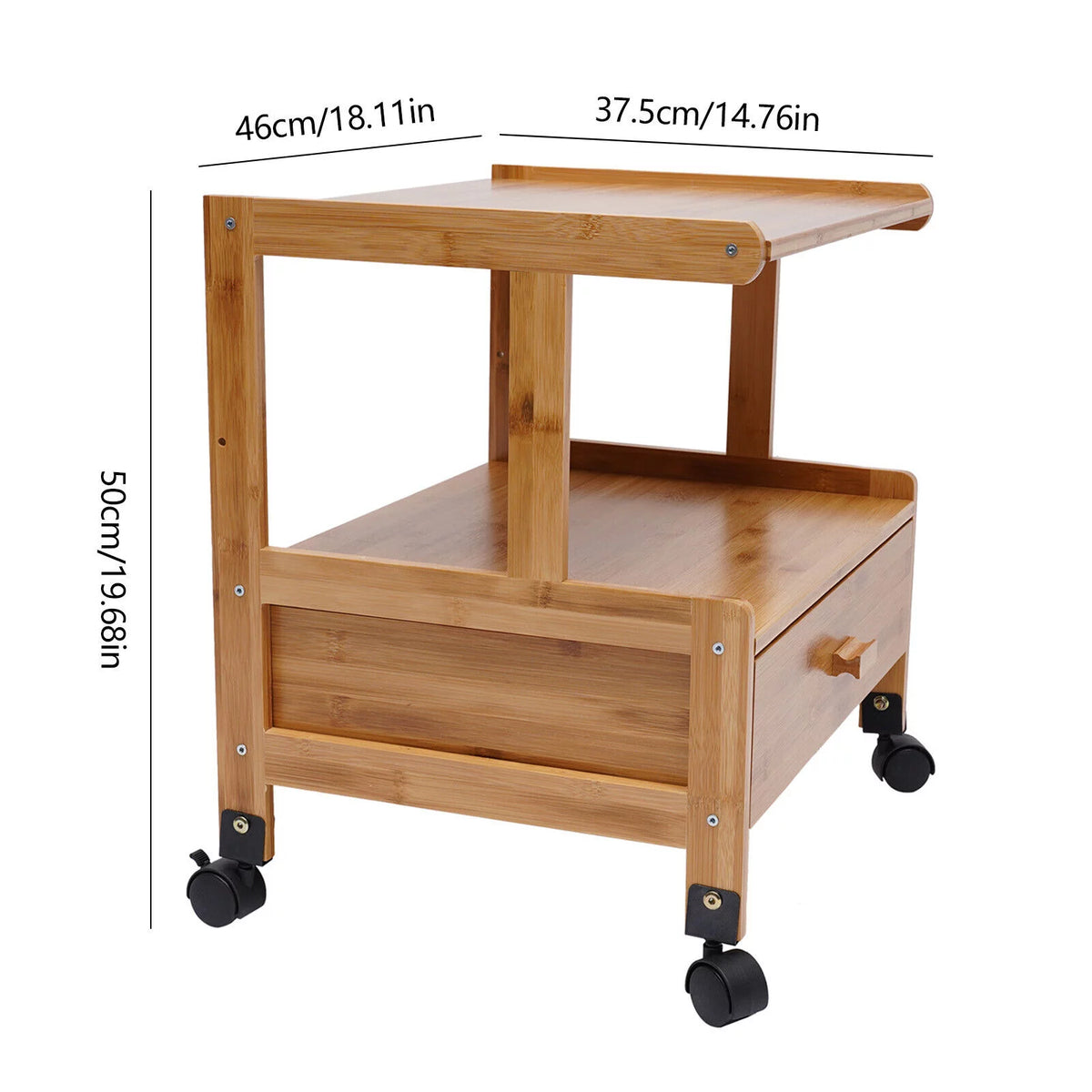 2-Tier Mobile Printer Stand with Wheels Y969260