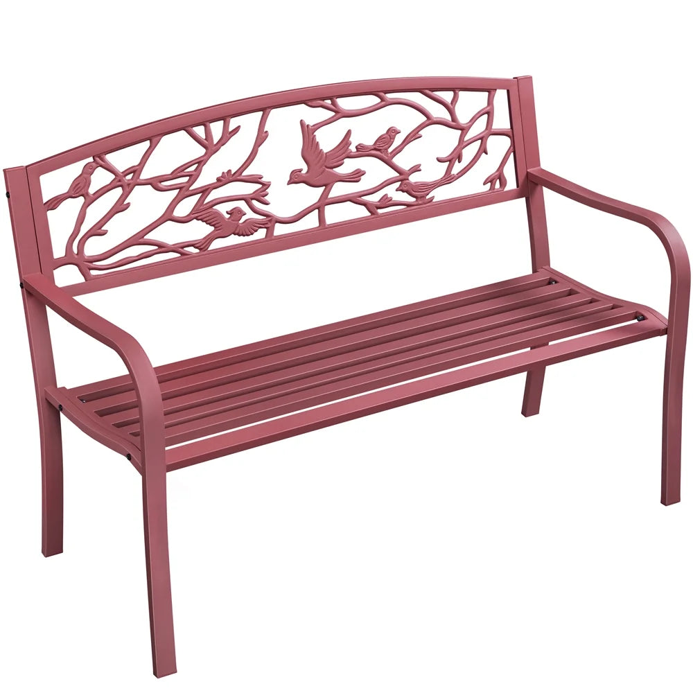 Red Patio Garden Bench W88758