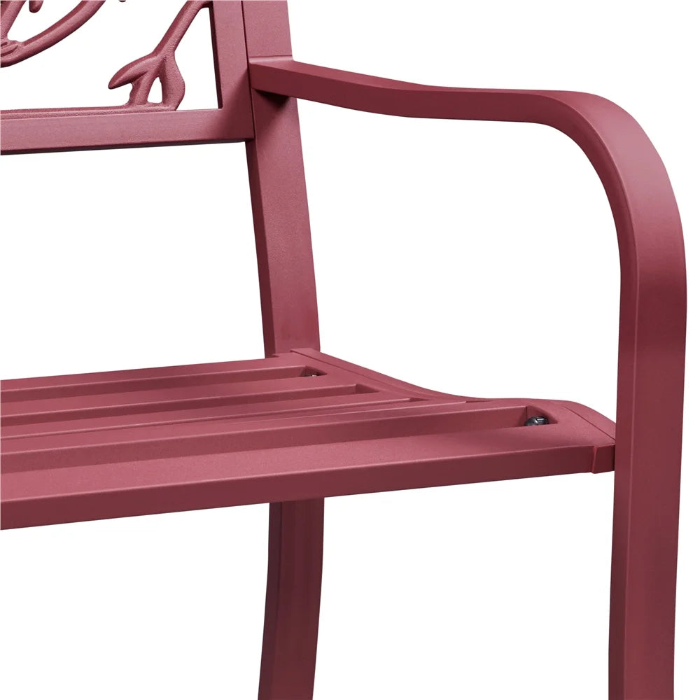 Red Patio Garden Bench W88758