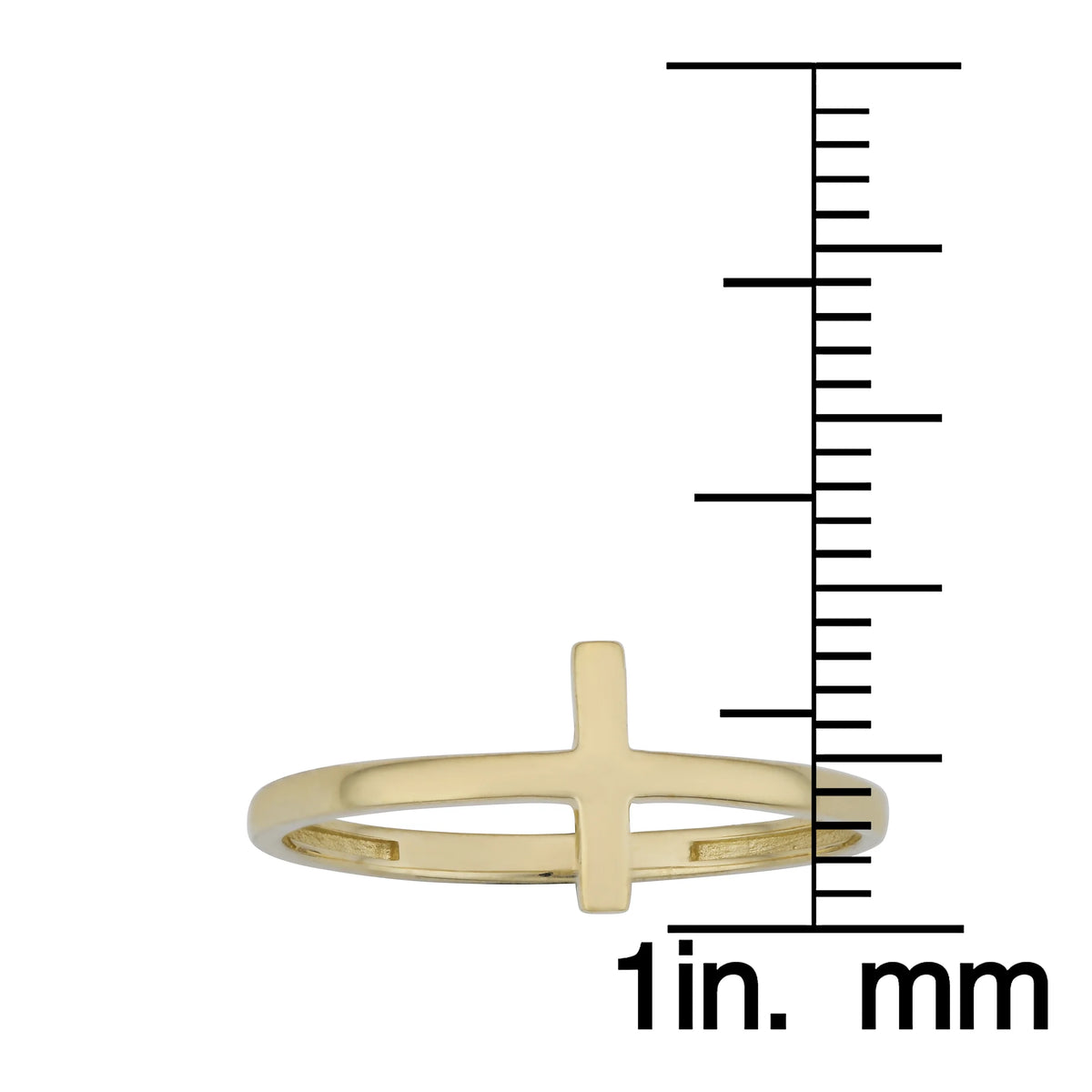 10k Yellow, White or Rose Gold High Polish Cross Ring L20184