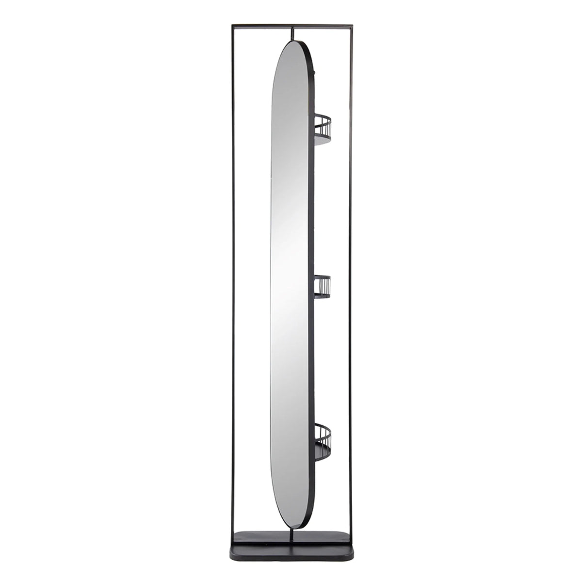Black Rectangular Full Length Stand Mirror Z33543