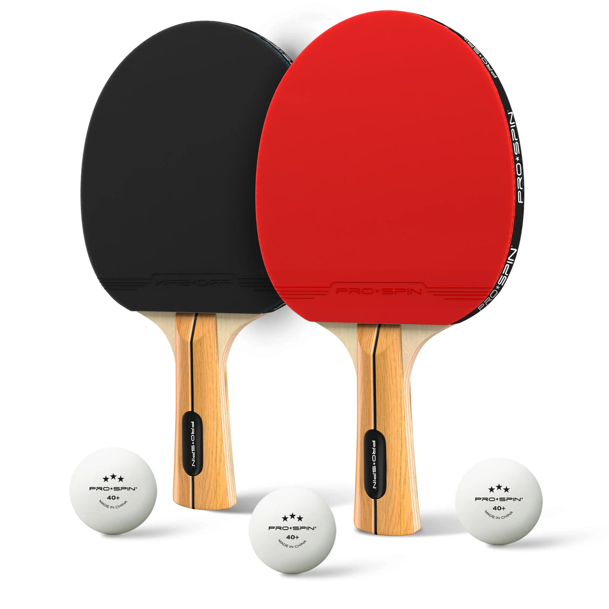 2-Player Table Tennis Racket Set with 3-Star Balls and Storage Case C1041