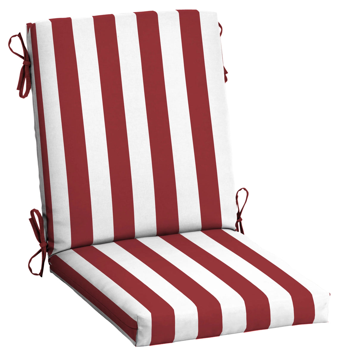 Ruby Red Cabana Stripe Outdoor Dining Chair Cushion Z659530