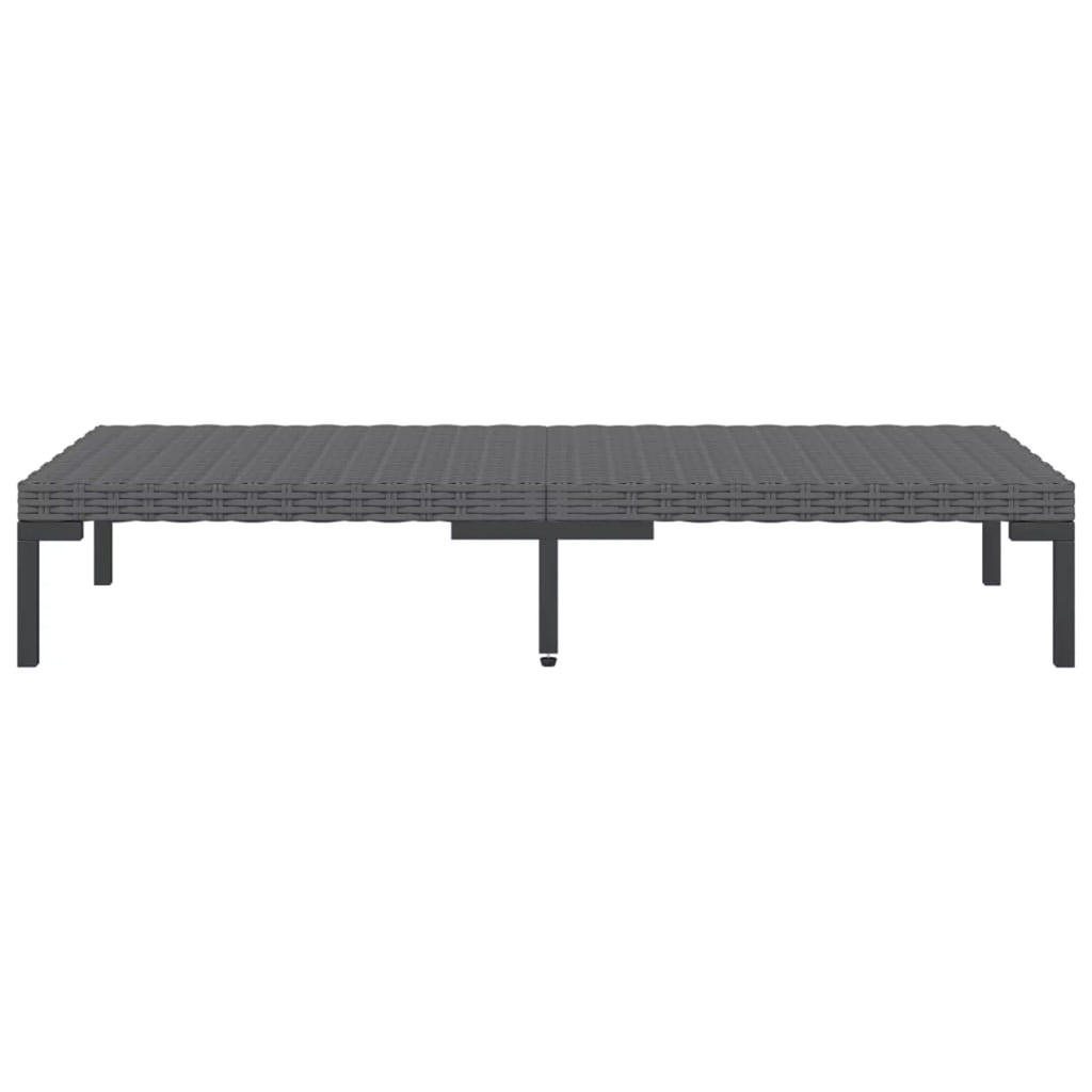 Dark Gray Half Round Poly Rattan Patio Coffee Table U24622