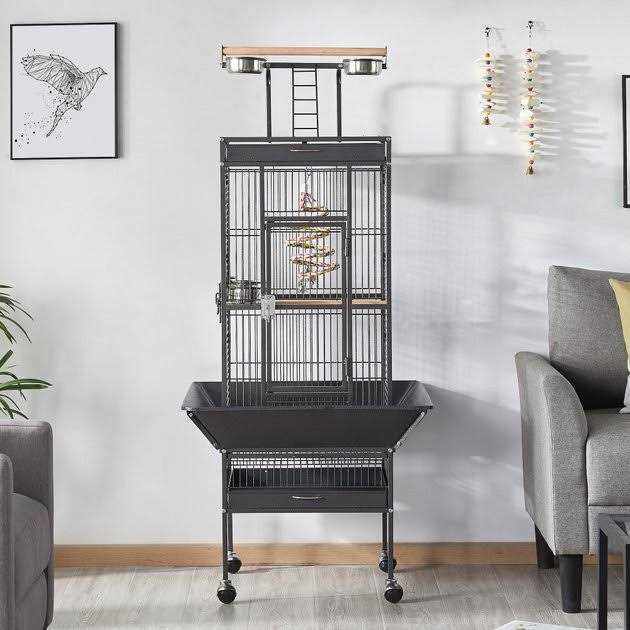 61-in Rolling Parrot Cage & Playtop D515