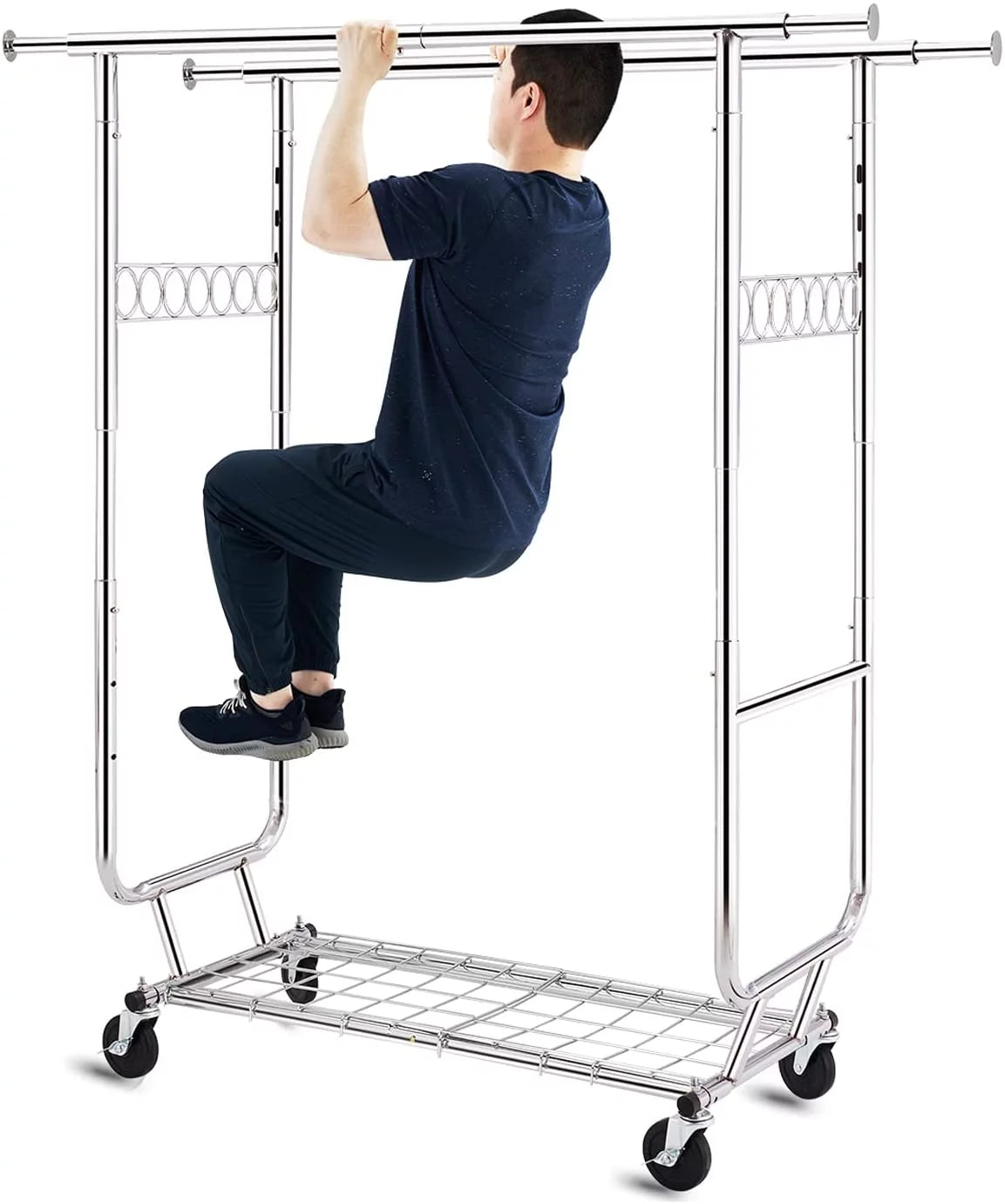 600 lbs Heavy Duty Garment Rack with Shelves X98945
