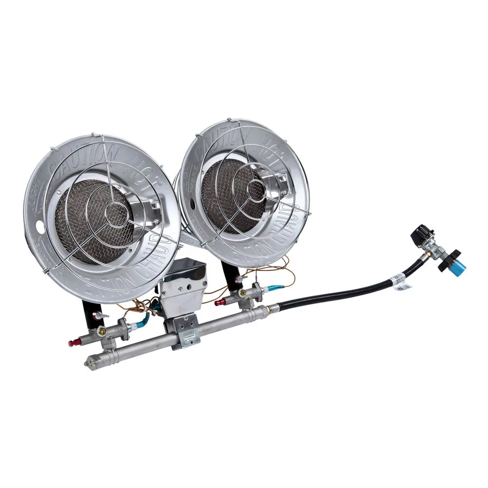 32000 BTU LP Double Head Tank Top Heater A837525