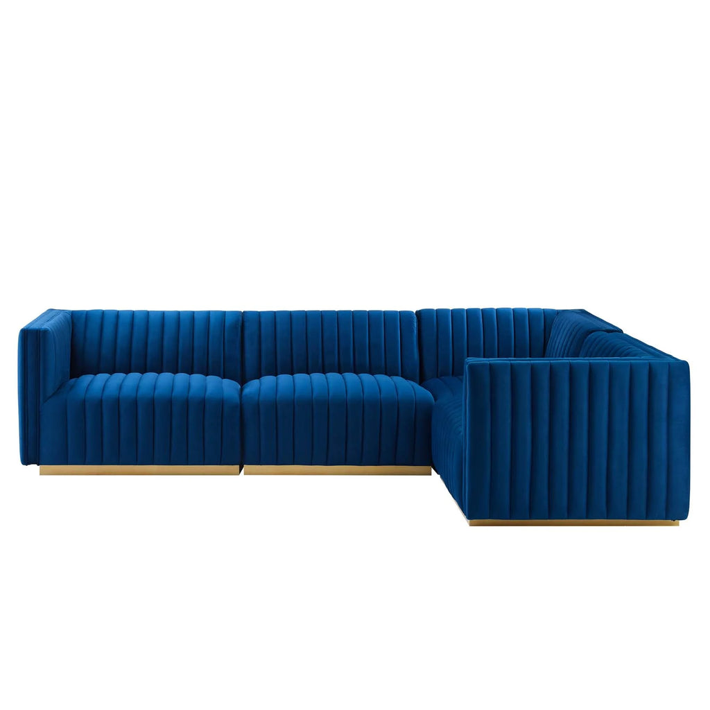 Tufted Performance Velvet 4-Piece Sectional Y72721
