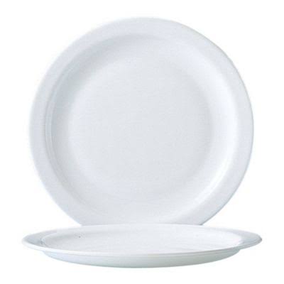 White Plate Lunch Narrow Rim W598