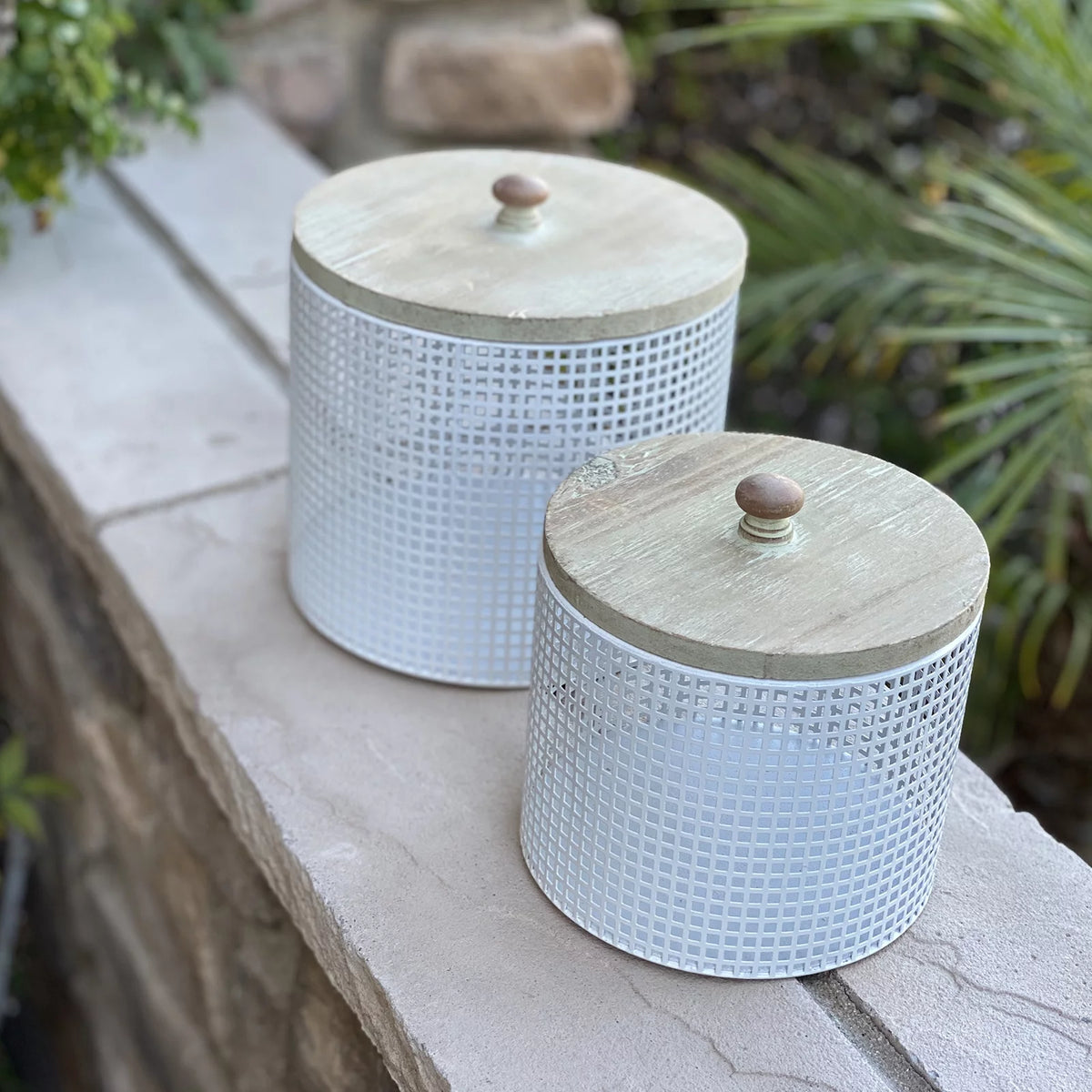 Iron Mesh Decorative Canisters 2 Piece Set A48610