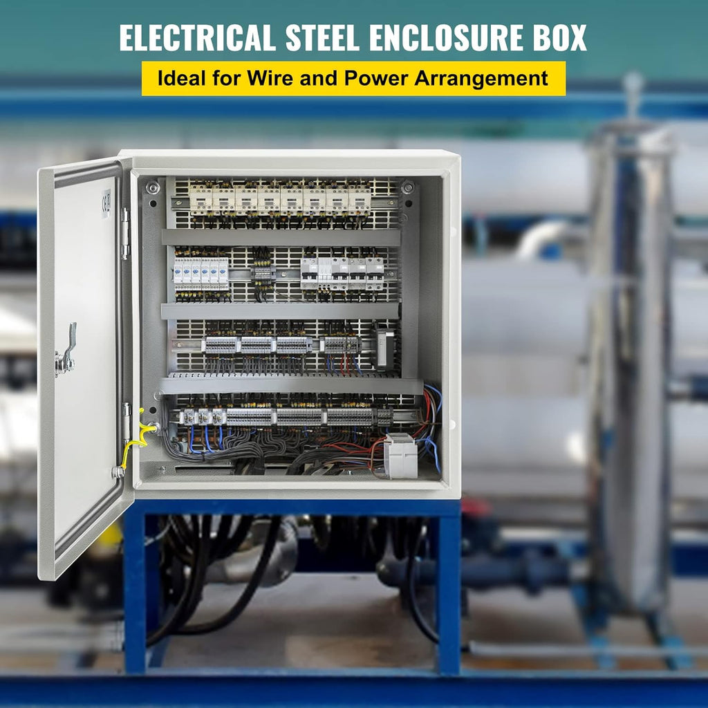 16 x 16 x 8 Inches Wall Mounted Waterproof Mild Steel Electrical Enclosure R340420