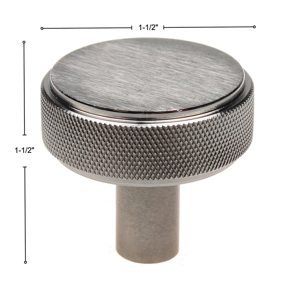 1-1/2 in. Solid Round Knurled Cabinet Knob, Satin Nickel, Pack of 10 P16298