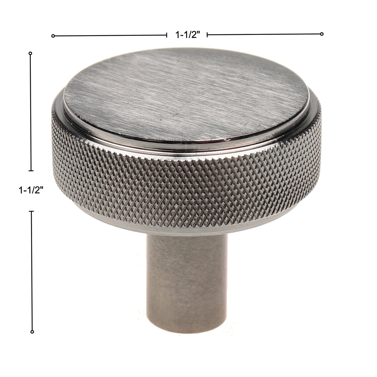 1-1/2 in. Solid Round Knurled Cabinet Knob, Satin Nickel, Pack of 10 P16298