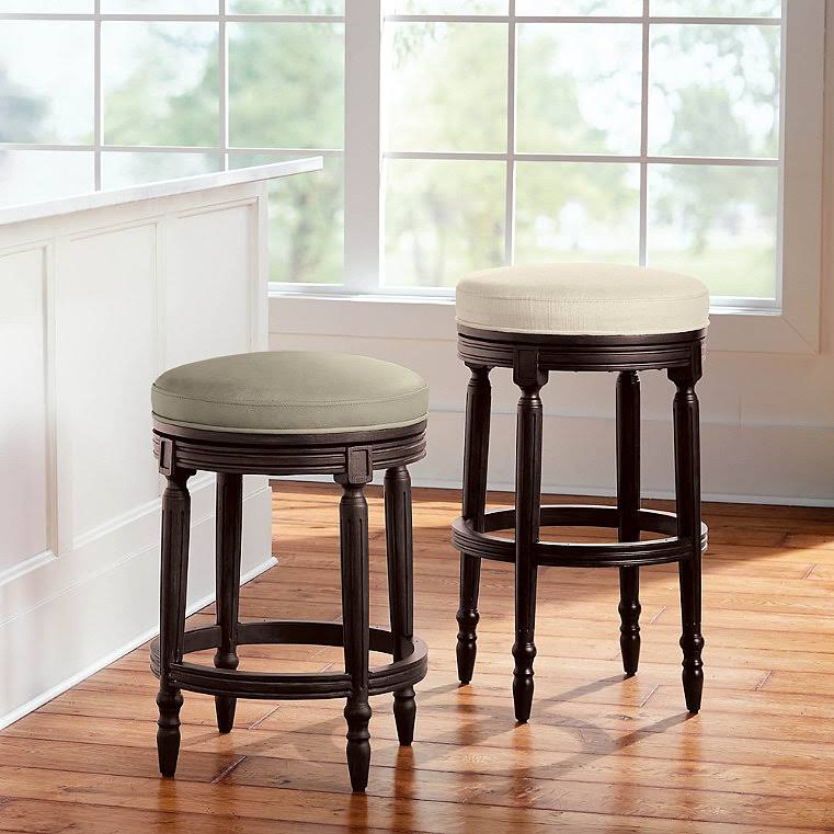 Grey Leather Backless Swivel Counter Stool V73685