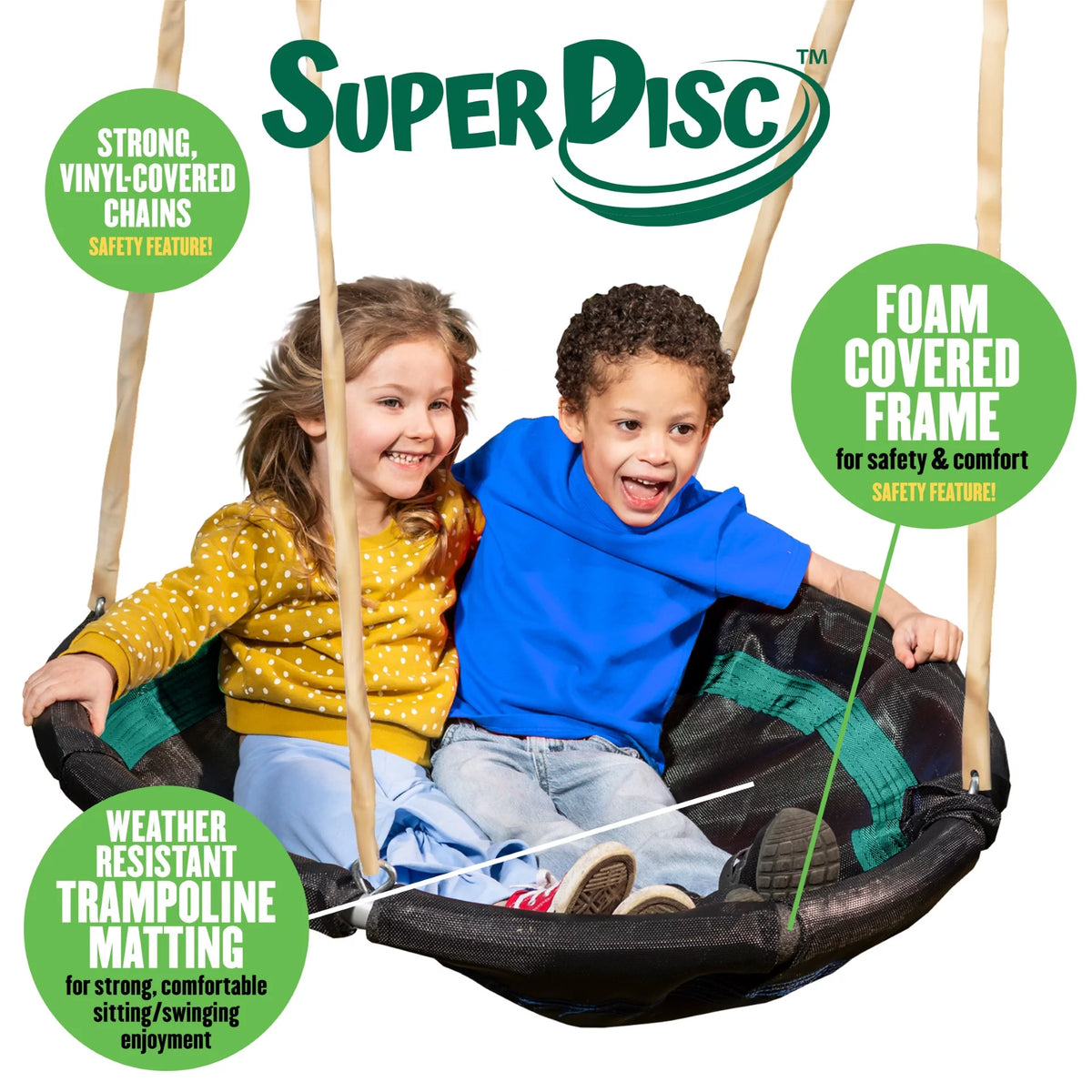 Steel Swing Set with Disc Swing, Swing Seats, Wave Slide Y85708
