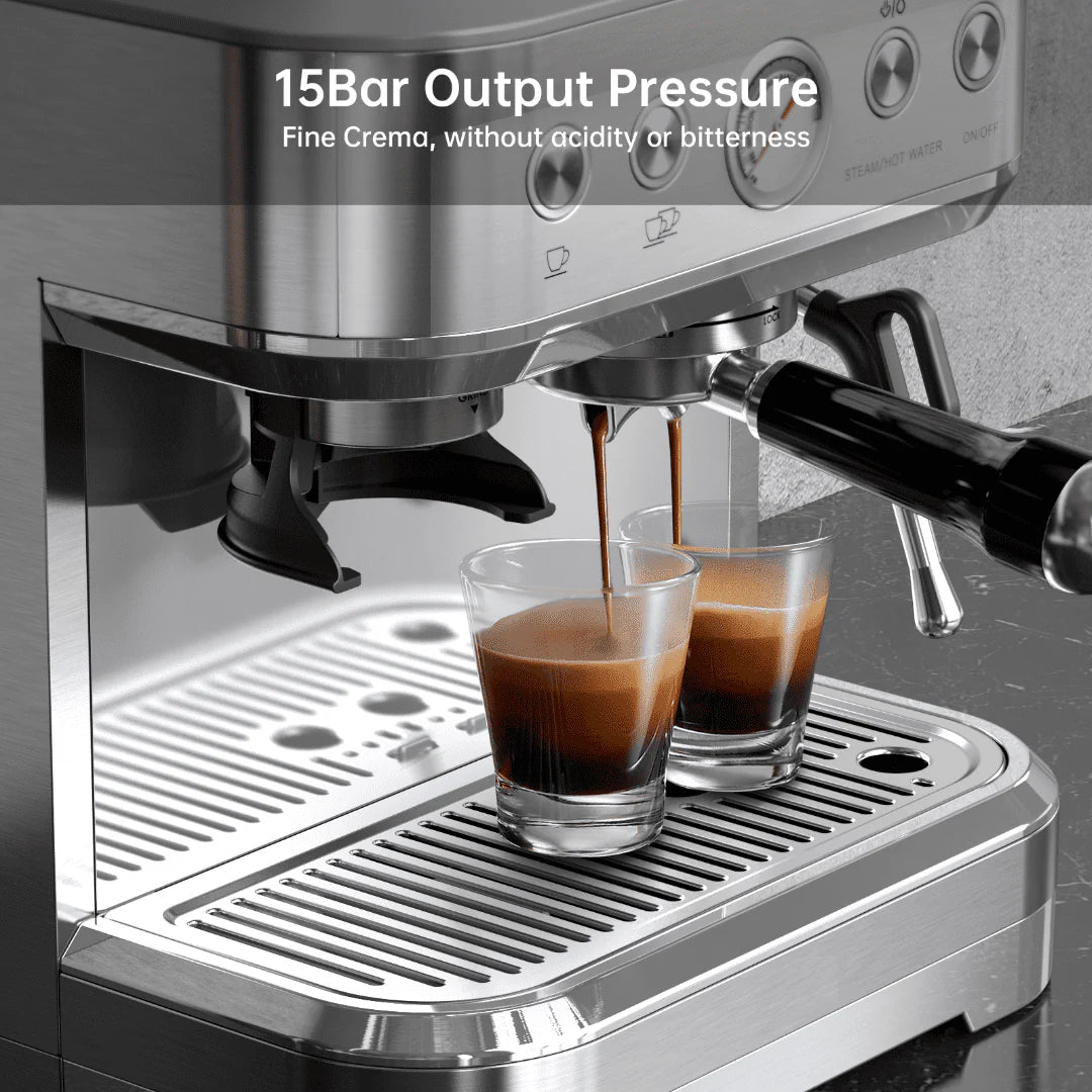 15 Bar Automatic Espresso Machine with Milk Frother and Grinder G857804