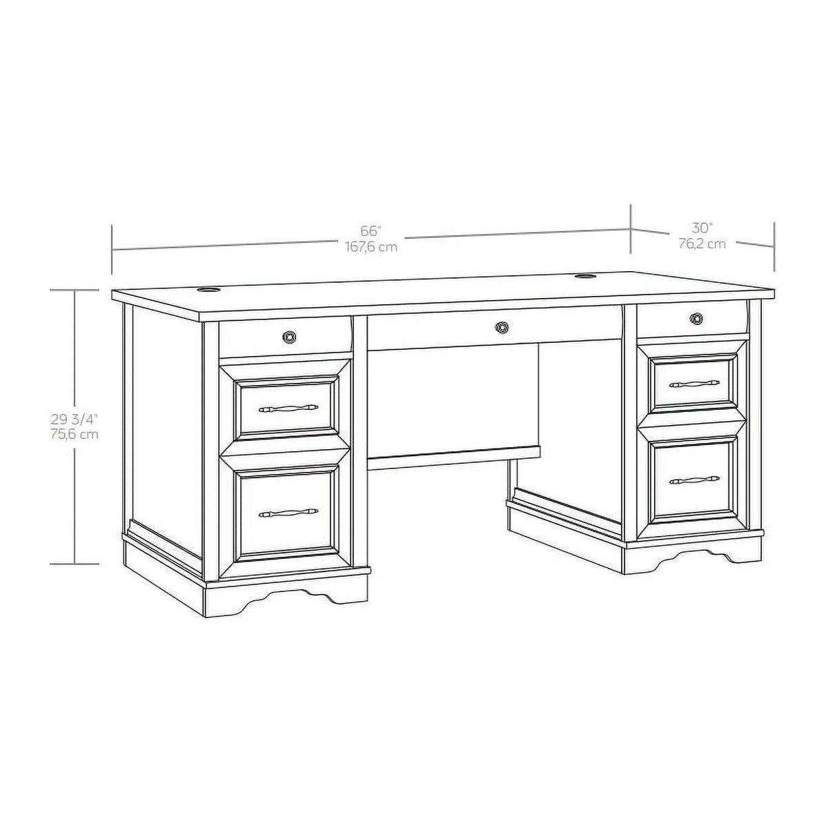 Contemporary Brushed Oak Pedestal Desk L21951