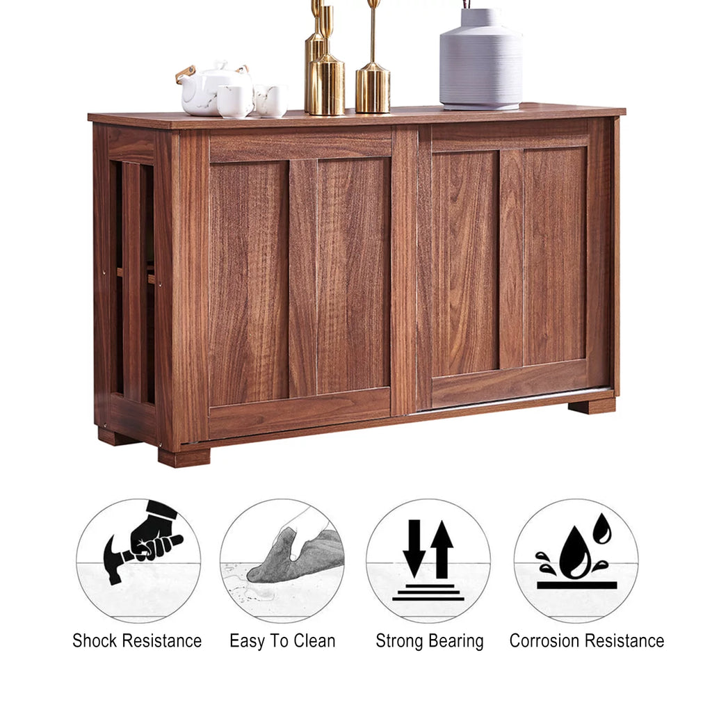 Brown Wood Buffet Table Sideboard Cabinet F8639
