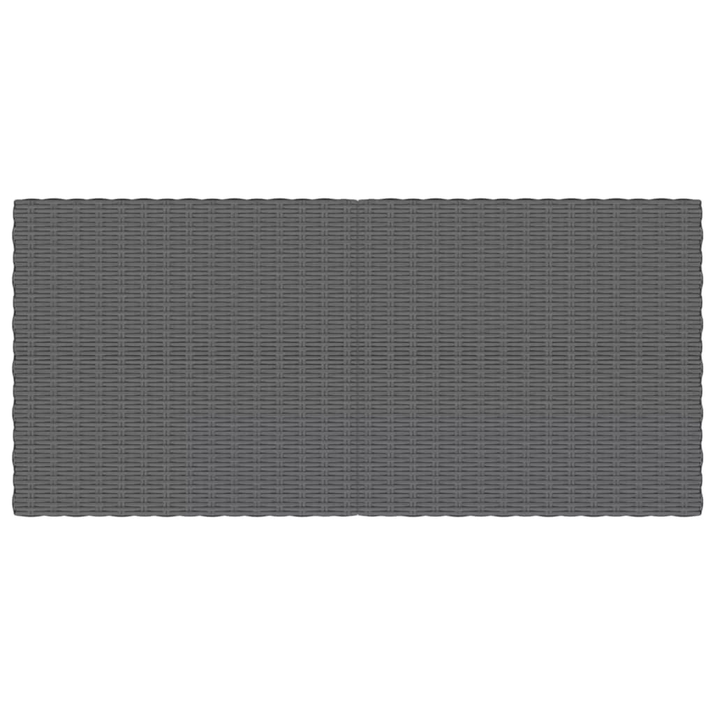 Dark Gray Half Round Poly Rattan Patio Coffee Table U24622