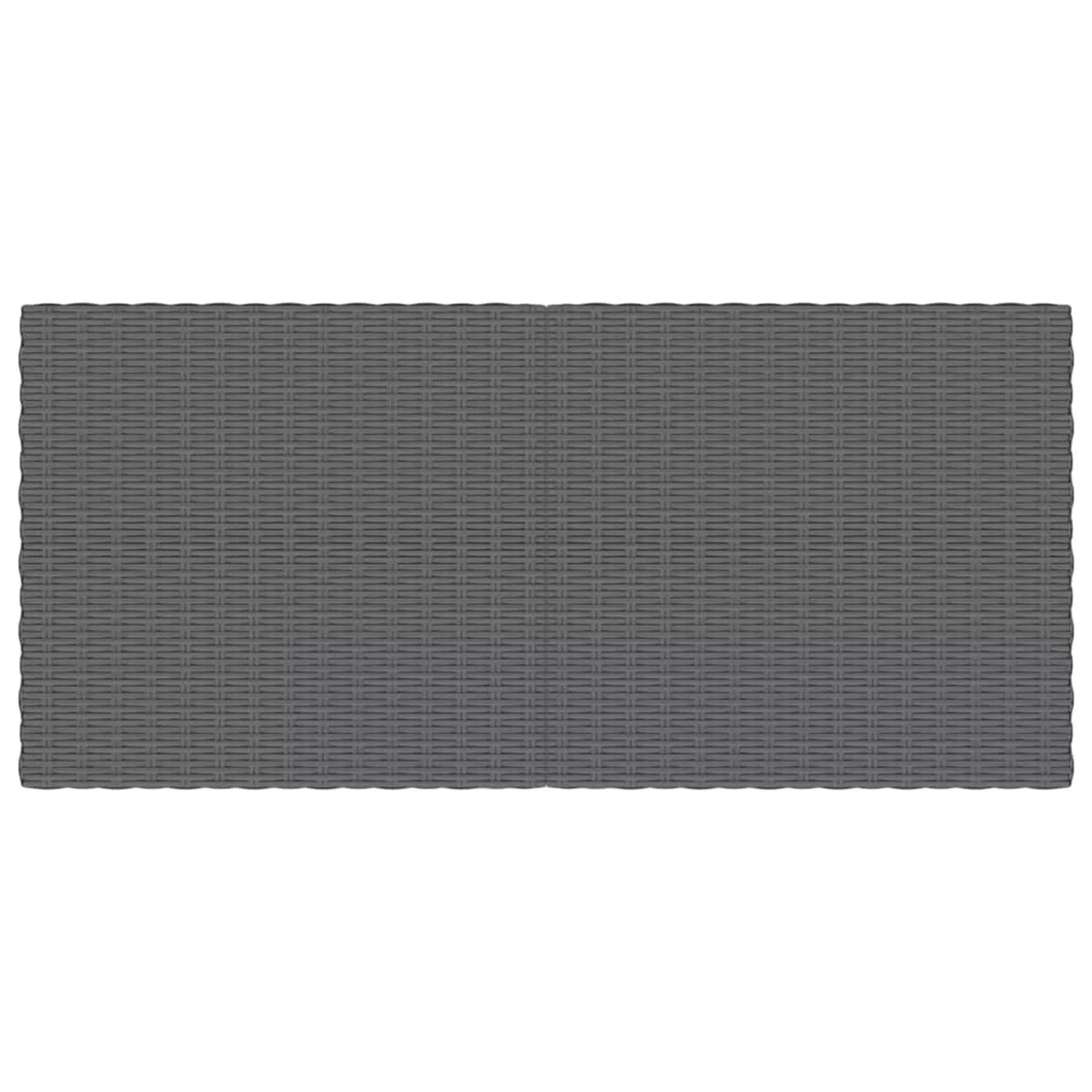 Dark Gray Half Round Poly Rattan Patio Coffee Table U24622