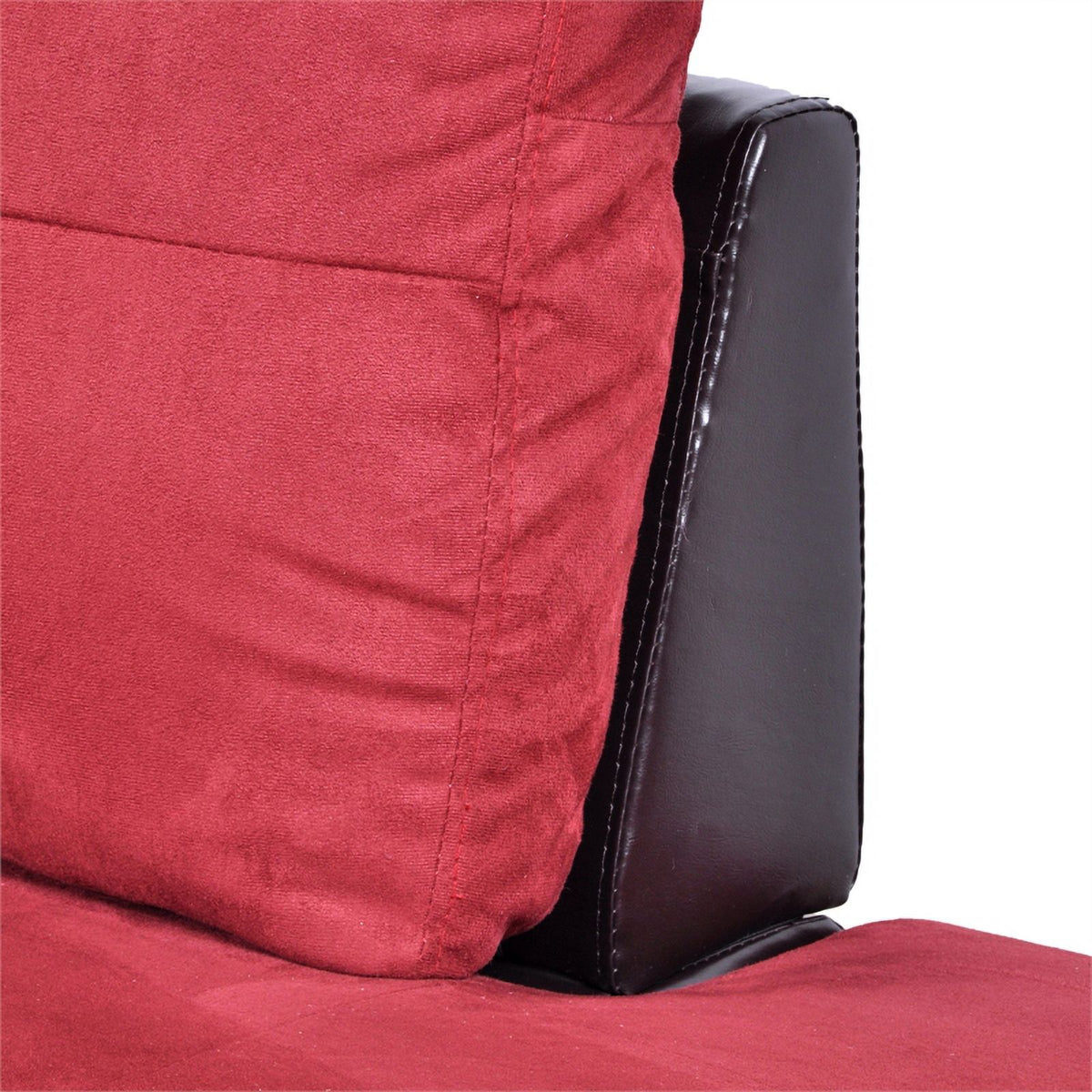 Red Raspberry Microfiber Faux Leather Sofa Set I942