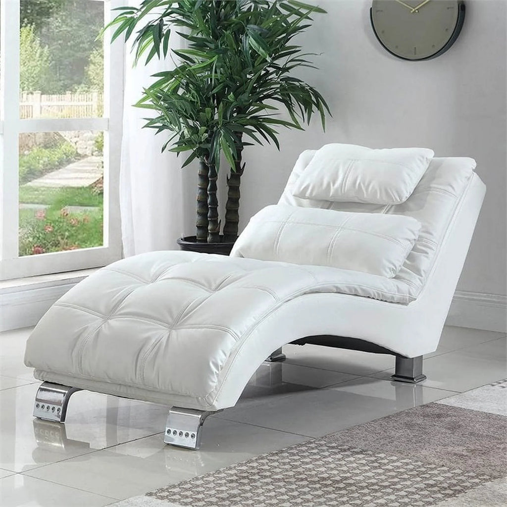 White Upholstered Chaise V522997