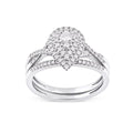 1/2Ct TDW Diamond 10k White Gold Pear Shape Halo Bridal Set H960153