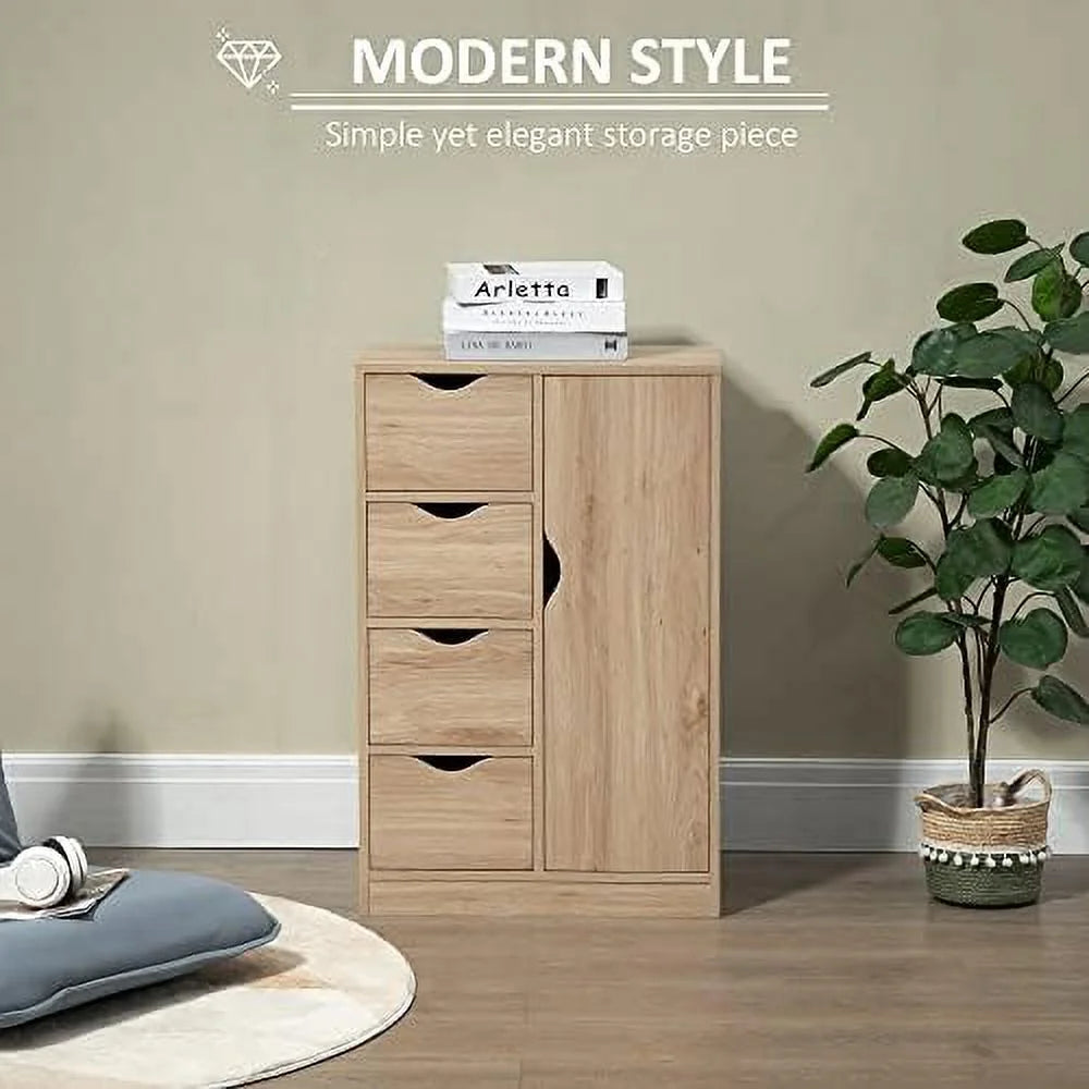 Oak 4 Drawer Bathroom Floor Cabinet C914