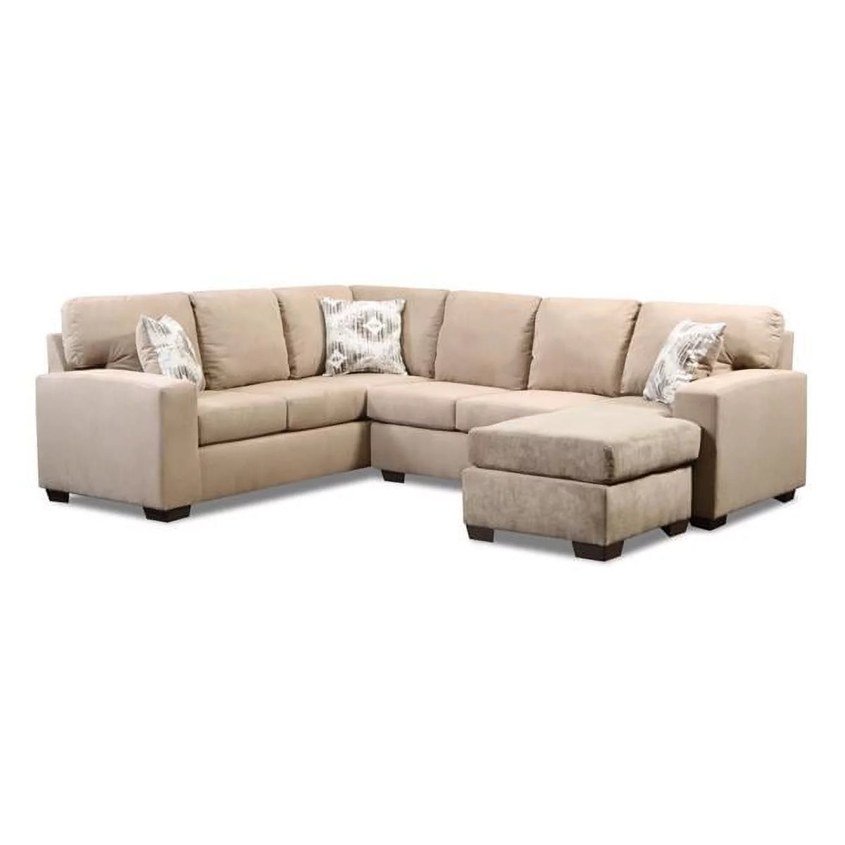 Taupe Corner Sectional with Right Facing Chaise E72656