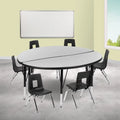 47.5" Grey Activity Table Set with Stack Chairs O95721